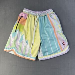 Trillest x Who Cares Shorts Mens Small Pastel What The NBA Swingman Basketball